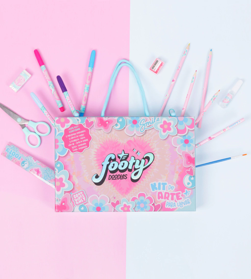 Footy Valija KIT DE ARTE SUPER HEART ROSA - SET603 - Imagen 6